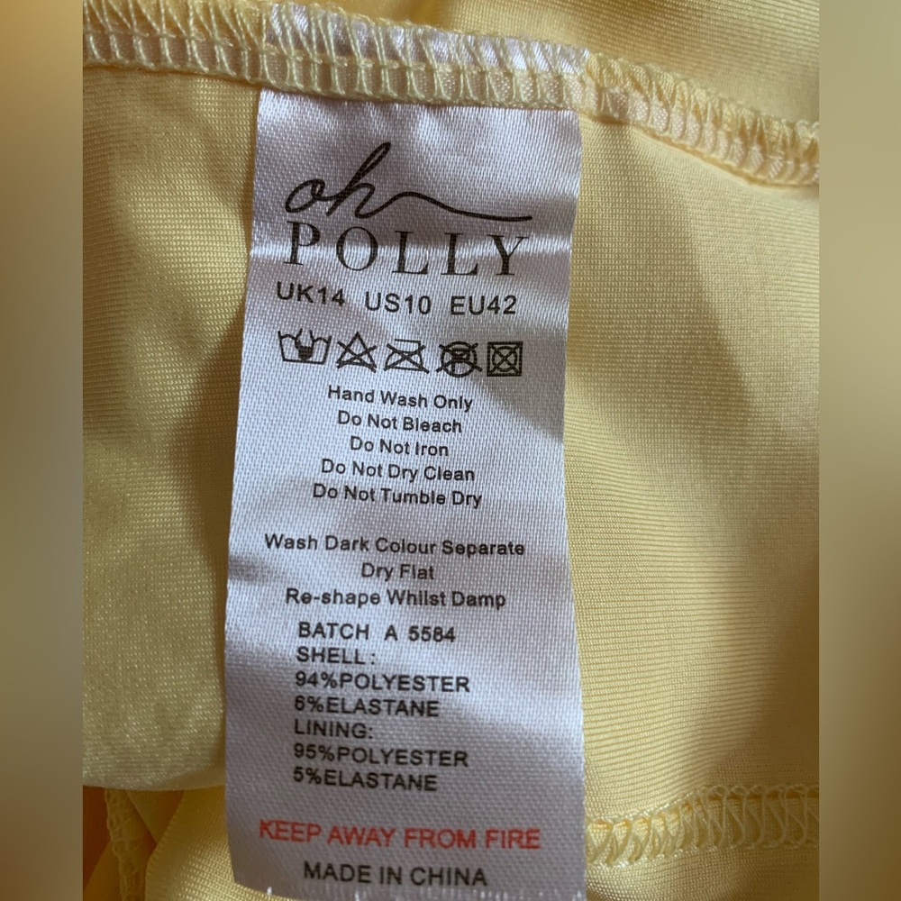Oh Polly Corsica Embellished Bodycon Cut Out Summer Yellow 💛 - Picture 14 of 15